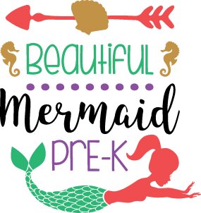 Beautiful Mermaid Pre K SVG