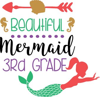 Beautiful Mermaid 3rd Grade SVG