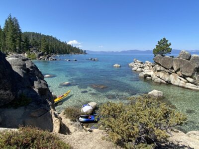 Kayaks on East Shore of Lake Tahoe 2020 01