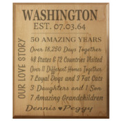 Anniversary - 10" x 12" Wooden Plaque - Laser Engraved
